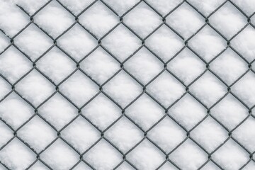 Fototapeta premium Snowy scene with a metallic grid backdrop