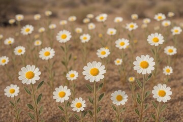 Fototapeta premium Desert wildflowers bloom exclusively during April and May