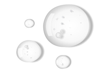 Realistic cosmetic serum drop texture of liquid drops serum gel or collagen skin care