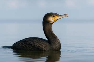 Marine cormorant swimming in the water