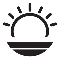 Obraz premium Silhouette Style Vector Sun Logo Design – Minimalist Sunshine Symbol for Solar Energy, Summer Brand, Nature Emblem, Weather Icon, Eco-Friendly Concept, Editable EPS Format 