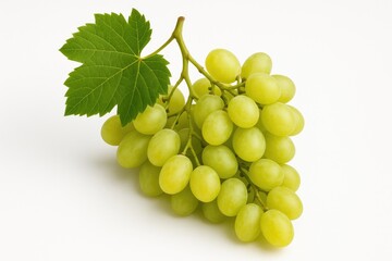 Obraz premium Single white or green grape on a plain white backdrop