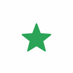 Simple, solid green star graphic icon.
