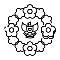 This Garland icon is suitable for Indonesia Independence Day, etc