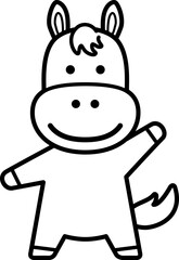 可愛い馬のキャラクター
