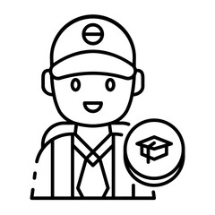 This Student (boy) icon is suitable for Indonesia Independence Day, etc