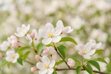 Springtime with white and pink blossoms