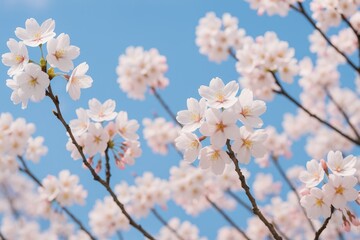 Obraz premium Springtime blossoms featuring white and pink Sakura