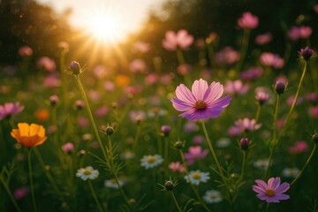 Playful summer blooms with sunlight sparkle