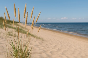 Golden Grain by the Coastline