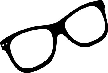 Two pairs of black rimmed glasses in different styles on a white isolated background