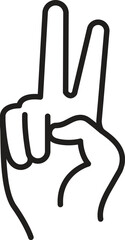 Victory hand emoji gesture vector isolated icon illustration. Victory hand gesture icon