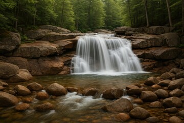 Obraz premium Cascade pouring over stones