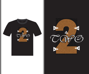 Two Number Vector T-Shirt Design eps file