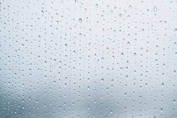 Raindrops Clinging to Glass During a Chilly Storm