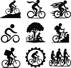 Obraz premium Pedal Chronicles – Nine Silhouettes in the Language of Motion