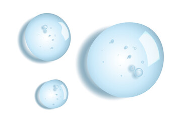 Realistic cosmetic serum drop texture of liquid drops serum gel or collagen skin care