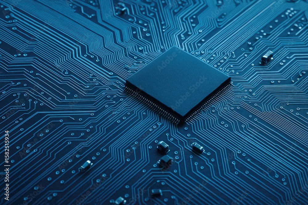 Poster digital circuitry and electronic hardware components for computing systems, featuring integrated com