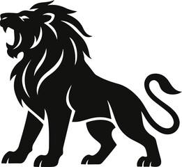 Ember Monarch – Lion Silhouette in Fiery Stillness