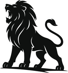 Shadow Sovereign – Lion Silhouette in Defiant Calm