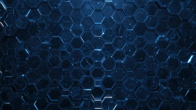 Abstract Dark Blue Hexagon Pattern Background