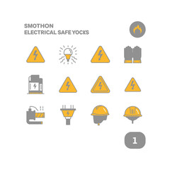 Smothon Electrical Safe Yocks Electrical Safety Icons Warning Signs and PPE