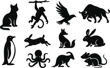 Arc of Wild Kin – Silhouetted Chorus of Twelve Spirits