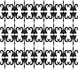 Black Abstract Swirl Textile Ornament Pattern