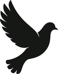 Winged Whispers – Dove Silhouette in Serene Flight
