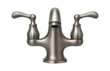 A brushed nickel bidet mixer tap with dual handles for hot and cold water mixing, ideal for a classic home bathroom.