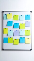 Whiteboard with colorful sticky notes