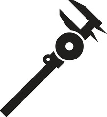 Detailed Vernier caliper used for exact sizing Silhouette Vector illustration