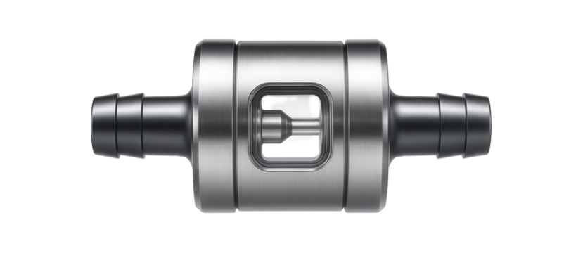 Compact inline check valve in a home's refrigerator water line to prevent contamination.