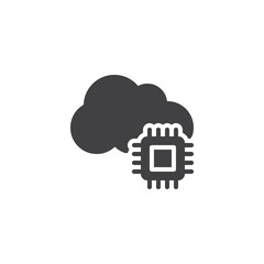 Cloud chip solid vector icon