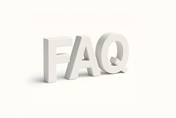 3d render of a FAQ sign 