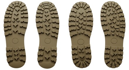 Four shoe soles patterned image