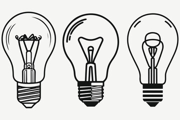 light bulb sketch illustration vector