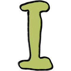 Hand drawing kids lettering abjad font unique ugly cute