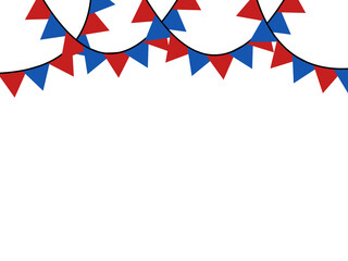 Fototapeta premium american flag bunting, colorful ribbons on white background