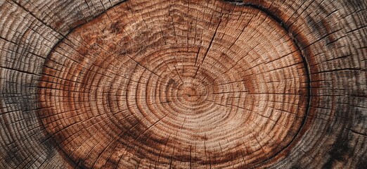 Fototapeta premium A detailed close up of a tree stump showcasing the distinct rings of a tree