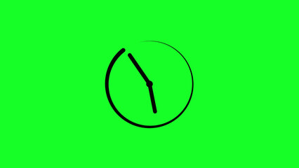 Minimalist clock icon on a green screen background representing time concepts and deadlines