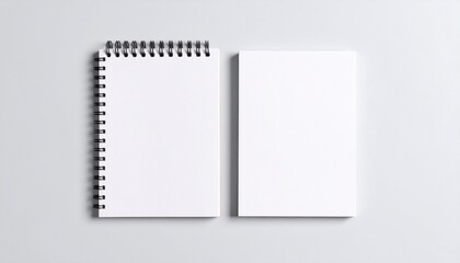 Clean spiral notebook mockup viewed from above for presentations