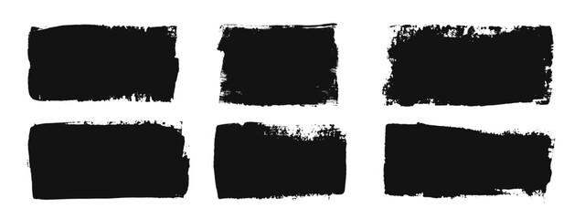 Vector paint bold brush strokes. Ink black hand drawn thick, thin grunge lines abstract shapes, smears. Overlay, textures, brushes design.

