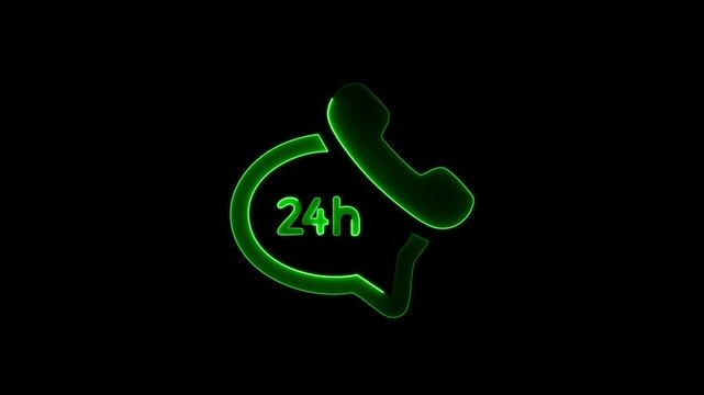 24 hour call service icon