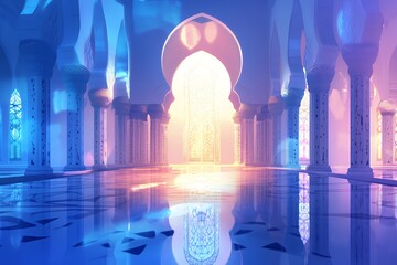 Serene Islamic Mosque Interior Design With Light