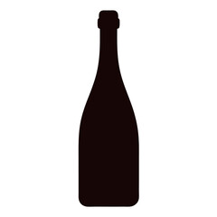 Elegant black silhouette of a champagne bottle perfect for celebrations and special occasions design element