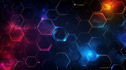 Abstract futuristic hex grid design