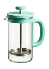 Obraz premium Colorful French press with a silicone handle and lid, great for a playful touch in a family breakfast room.