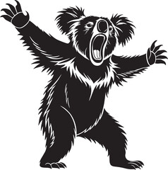 Obraz premium Fierce koala roaring with claws extended animal wildlife