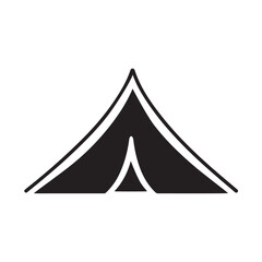 Fototapeta premium Silhouette Style Vector Tent Logo Design – Minimalist Camping Adventure Emblem for Outdoor Brand, Travel Icon, Hiking Badge, Nature Expedition Symbol, Editable AI and EPS Format